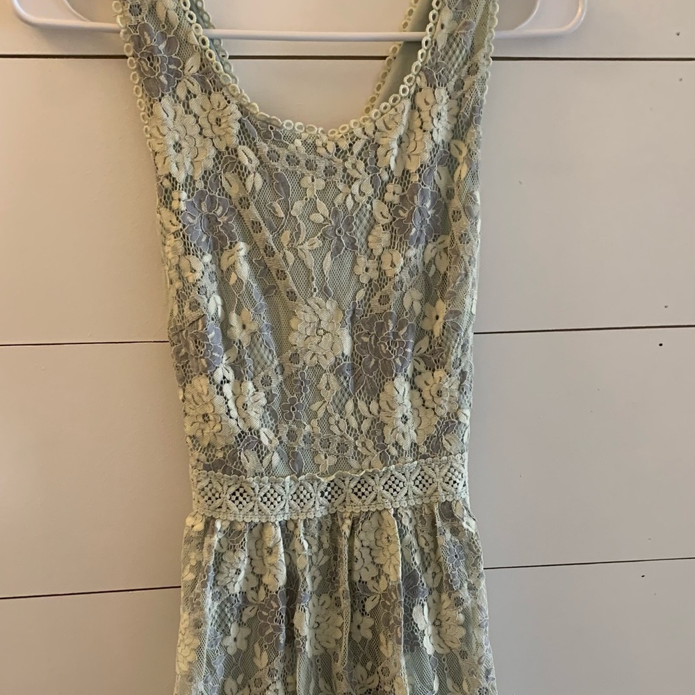 juniors lace sage green and mint dress!
